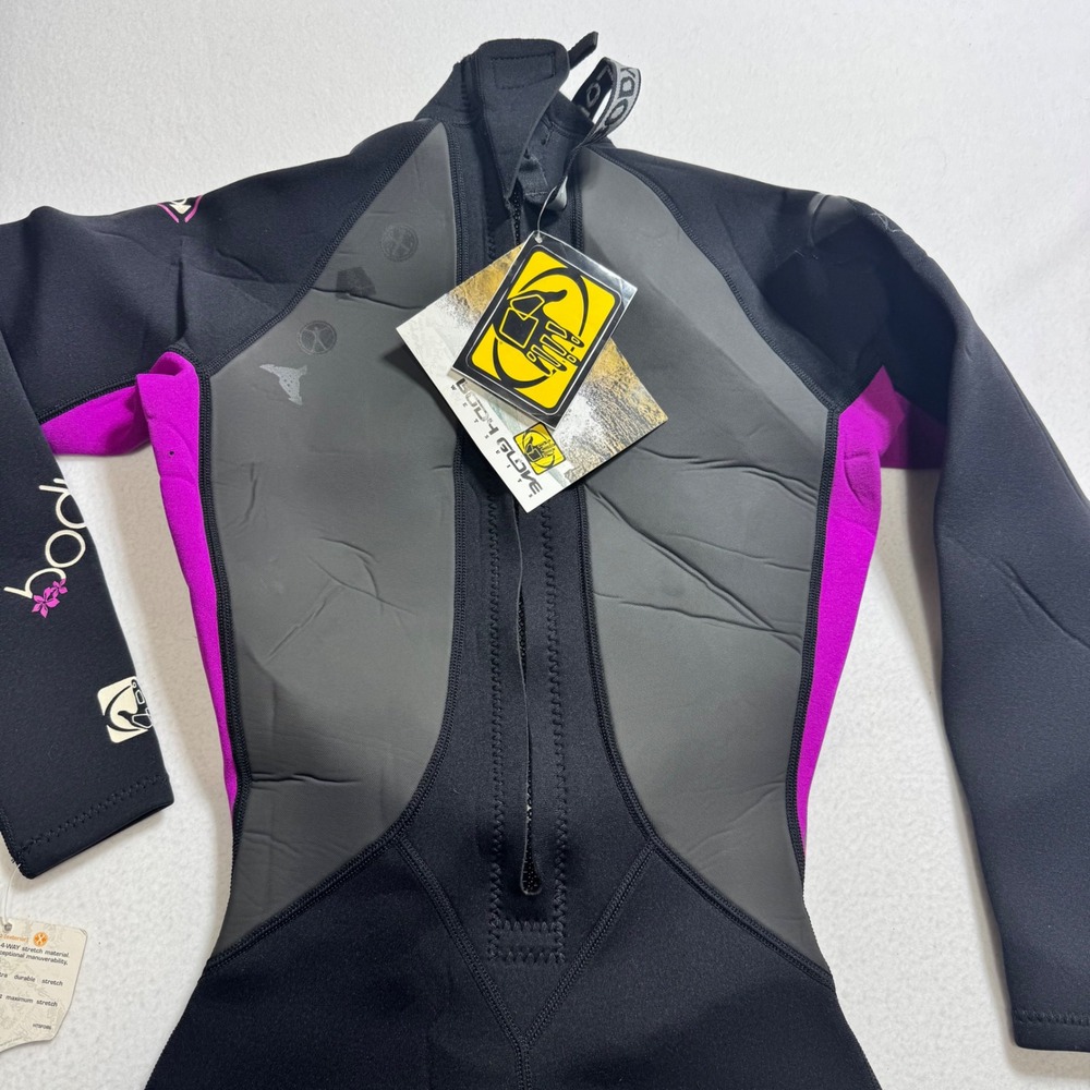 Body Glove Wetsuit Womens 3/4 Quadra Flex Neoprene Full Suit Black Purple 9135W